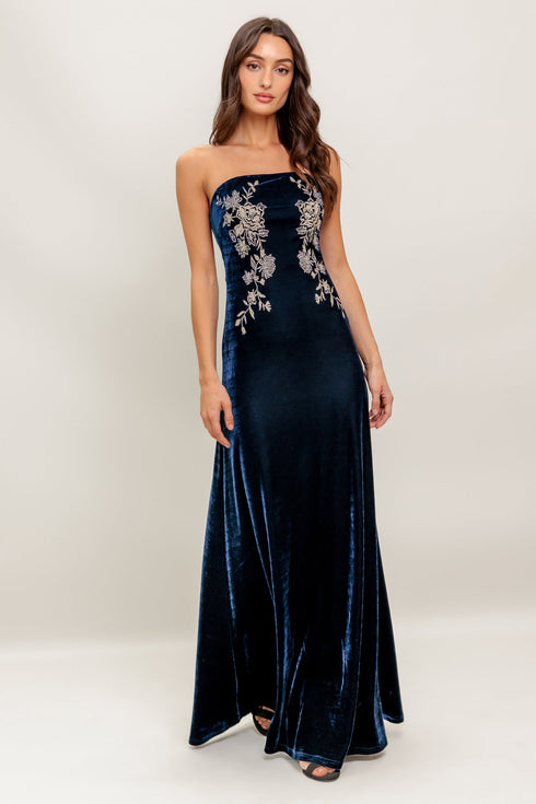 velvet-elegia-navy-maxi-dress Flying Tomato-Sophia's Style-5